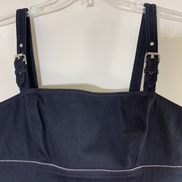 NWT. MAGGY LONDON 8 Black Zipper Decorated Pleat Dress. - Picture 3 of 9